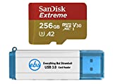 SanDisk 256GB Micro Extreme Memory Card for Samsung Phone Works with Galaxy S20, S20+, S20 Ultra, S20 FE 5G (SDSQXAV-256G-GN6MN) Bundle with (1) Everything But Stromboli 3.0 SDXC & MicroSD Card Reader