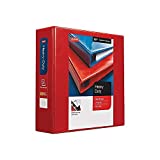 Staples 976064 3-Inch Staples Heavy-Duty View Binders with D-Rings Red