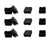 12 Pack 25mm(1) Square Black Plastic Plug, 25mmx25mm(1"x1") Square Tubing Plug 1x1 Tube End CapsTubing Post End Cap Suitable for 1 Inch Square Metal Tube