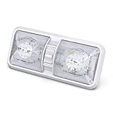 Leisure LED RV LED Ceiling Double Dome Light Fixture with ON/Off Switch Interior Lighting for Car/RV/Trailer/Camper/Boat DC 12V Natural White 4000-4500K 48X2835SMD Natural White 4000-4500K,