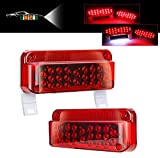 LIMICAR RV Camper Trailer Lights LED, 53 LED Red RV Camper Trailer Tail Light, Stop Turn Signal Brake Tail Light White License Plate Light Red Cover Reflex Lens Rectangular LED RV Camper Trailer Light