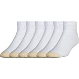 GOLDTOE Men's 656P Cotton Ankle Athletic Socks, Multipairs, White (6-Pairs), Large