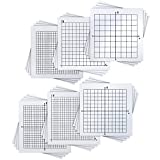 24 Pads Graph Paper Sticky Note Pads 600 Sheets 3 x 3 Inch Mini Graph Pads Adhesive Grid Variety of X Y Axis Coordinate Grid Notepad for Office School Supplies, 6 Designs