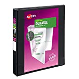 Avery Durable View 3 Ring Binder, 1 Inch EZD Rings, 1 Black Binder (09300)