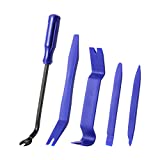 LivTee 5 pcs Auto Trim Removal Tool Kit, Interior Door Panel Clip Fastener Removal Set for Vehicle Dash Radio Audio Installer (Blue)