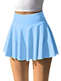 OQQ 2 in 1 Flowy Tennis Skirts for Women Gym Yoga Athletic Workout Running Biker Exercise Shorts with Pockets SkyBlue