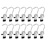 Frezon 30 Pack Boot Hanger for Closet, Laundry Hooks with Clips, Boot Holder, Hanging Clips, Portable Multifunctional Hangers Single Clip Space Saving for Jeans, Hats, Tall Boots, Towels(Black)
