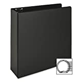 Business Source 3-Inch Vinyl Round Ring Binder - Black (09978)