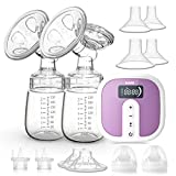 IKARE Double Electric Breast Pumps - Hospital Grade Breastfeeding Milk Pump with Comfortable 5 Modes & 45 Levels - Portable Breast Pump, High Efficient Suckling, Quiet, Memory Function.