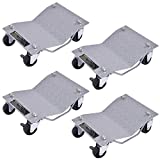 Goplus 4 PCS 4 X 3" Set Wheel Dollies Dolly Tire Skates Vehicle Car Auto Repair Moving Diamond, Gray