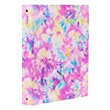 Steel Mill & Co Cute Decorative Hardcover 3 Ring Binder for Letter Size Paper, 1 Inch Round Rings, Colorful Binder Organizer for School/Office, Tie Dye