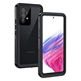 Lanhiem Samsung Galaxy A53 5G Case, IP68 Waterproof Dustproof Shockproof Case with Built-in Screen Protector, Full Body Heavy Duty Protective Cover for Samsung A53 5G, Black/Clear