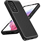 for Samsung Galaxy A53 5G (Galaxy A53 5G UW) Case: Dual Layer Protective Heavy Duty Cell Phone Cover Shockproof Rugged with Non Slip Textured Back - Military Protection - 6.5inch (Matte Black)