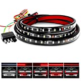 Nilight 60" Truck Tailgate Light Bar 108 LED Single Row Tailgate Light Strip with Red Running Brake Lights Turn Signal White Reverse Light, 2 Years Warranty