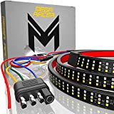 Mega Racer Triple Row 60 Inch LED Tailgate Light Bar for Trucks - 5 Functions Brake/Running/Sequential Turn Signals/Reverse/Double Flashing Lights, 270 Pieces LED Diodes, IP67 Waterproof Rating, 1 Pc