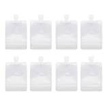 RIIEYOCA 8 Piece Portable Fluid Packing Bag,Refillable Travel Pouches Clear Plastic Empty Packaging bag,for Shampoo / Shower Gel / Hand Sanitizer / Cosmetic Divide Bag(100ml)