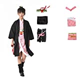 Children's Halloween Costume kids Kimono Hallowee Kochou Shinobu Uniform Cloak Boy's (kids-130, Pink)