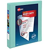 Avery Heavy-Duty 3 Ring Binder, 1 Inch Slant Rings, Mint View Binder (79270)