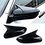 Car Ox Horn Side Rearview Mirror Cover Wing Mirror Protect Decorate Covers Auto Exterior Decoration Accessories For Honda 10th Gen Civic 2016 2017 2018 2019 2020 2021 (Bright Black)