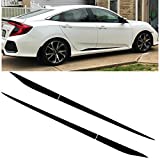 Xotic Tech Car Side Skirt Stripe Sticker Lower Door Panel Decal Molding Trim Vinyl Compatible with Honda Civic 2016-2021(Black)