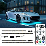 Govee Under Car LED Lights, Dimmable RGB Exterior Car Lights with 32 Colors, 7 Scene Modes and Music Mode, 2 Lines Design Remote Control Under Lights for Cars, SUVs, Trucks, DC 12-24V