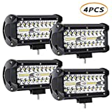 4 x 240W 7inch LED Light Bar, YEEGO 24000lm LED Spot Flood Off Road Light Waterproof Work Lights for UTV ATV SUV Truck Tractor Pickup Boat (4Pack-240W Combo Light)