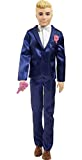 Barbie Fairytale Ken Groom Doll (Blonde 12-inch) Wearing Suit and Shoes, with 5 Accessories, Gift for 3 to 7 Year Olds , Blue