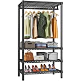 VIPEK V1S Wire Garment Rack 4 Tiers Heavy Duty Clothes Rack for Hanging Clothes Large Clothing Rack Freestanding Closet with Hanging Rod, 35.43'' L X 17.72'' W X 70.87'' H, Max Load 500LBS, Black