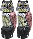 Galashield Owl Decoy to Scare Birds Away Scarecrow Fake Owl with Rotating Head (2 Pack)