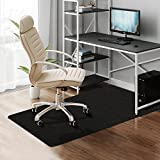 Office Chair Mat for Hardwood Floor, Idrlink 36"  47" Office Gaming Rolling Floor Mat, Desk Low-Pile Office Rug, Large Anti-Slip Multi-Purpose Hard Floor Mat, Chair Floor Protector for Hardwood Black