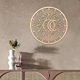 Qallicon 11.5'' Sun, Moon and Star Wall Decor Sacred Geometry Wall Art, Crystal Grid Chakra Wooden Wall Art Yoga Wall Art Decor Meditation Altar Decor Zen Wall Decor Spiritual Gifts