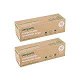 Compostic Home Compostable Resealable Sandwich Bags - Eco Friendly, Reusable, Zero Waste, Non-toxic, Guilt-Free - Plastic Alternative for Earth Friendly Food Storage - (7"x7") 30 Bags (2 Pack)