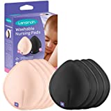 Lansinoh Reusable Nursing Pads for Breastfeeding Mothers, 8 Washable Pads, Pink and Black