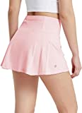 BALEAF Women's 13" Tennis Skirt Pleated High Waisted Golf Skorts Skirts Athletic with Shorts Pockets for Running Workout Pink Medium