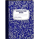 Composition Notebook 9-3/4" x 7-1/2", Wide Ruled/Margin, Marble Cover, 120-100 Sheets, Case Pack of 48, Ideal for bulk buyers, retailers and wholesalers (Blue - 100 sheets)
