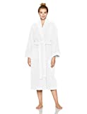 Amazon Brand  Pinzon Unisex Terry Bathrobe 100% Cotton, White, Large / X-Large