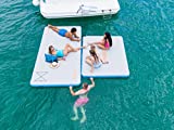 SOWKT Inflatable Floating Dock for Lakes - Large Floating Platform Lake Mat - Portable Inflatable Island - Inflatable Deck Floating Pad for Boats (6' x 8')
