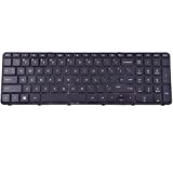 SUNMALL Mate Laptop Keyboard for HP Pavilion 250 G3,255 G3,250 G2,255 G2 15-D 15-E 15-G 15-R 15-N 15-S 15-F 15-H 15-A Series US keypad with Frame
