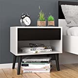 Atlin Designs 1 Drawer Nightstand in White and Black Matte