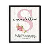 Girls Bible Verse Paper Art Print | Girl Monogram | Baby Girl Gift | Personalized Baptism Gift | Christening Gift | Religious Gift | Christening Present | Baptism Present | First Communion (Pink)