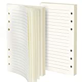 Purture Refill Lined Paper, A6 Refill Paper, Leather Journal Refills Lined, 6-Holes Inserts 160 Sheets (320 Pages) for A6 Binder Refillable Journals Notebooks, 2 Pack(Each Pack 80 Sheets, 160 Pages)