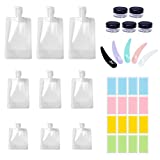 20 Pack Refillable Flat Pouch With Paste Bottle Travel Bottles Set, Leak-Proof Travel Bottles for Toiletries, 30/50/100ml Reusable Travel Bottles for Shampoo, Conditioner and More