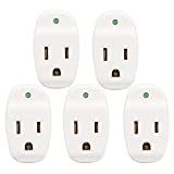 KMC Surge Tap Mini 5-Pack, 1-Outlet Grounded Surge Protector Adapter, 640 Joules, Power Plug Adapter