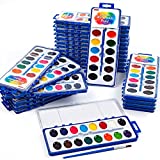 16 Colors Watercolor Paint Set Bulk, Pack of 24, Shuttle Art Watercolor Paint Set with Paint Brushes for Kids and Adults, Washable Paint for Classroom, Parties, Kindergarten and Art Activities