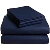 Twin XL 100% Micro Fiber Navy 3 PC Sheet Set - Soft and Comfy - Twin Extra Long, 15" Deep Pocket, 39" x 80" Great for Dorm Room, Hospital and Split King Dual Adjustable Beds (TXL, Navy)