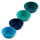 RE-PLAY Made in USA 4pk -12 oz. Bowls in Sky Blue, Navy, Aqua & Teal | Made from Eco Friendly Heavyweight Recycled Milk Jugs - Virtually Indestructible | BPA Free | True Blue+