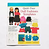 HONEYSEW Quick Trace Doll Fashions Templates for 18" Dolls with 5pcs Quilting Rulers and Sewing Instruction