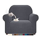 Cherrypark Waterproof Sofa Cover High Stretch Foam Fit Couch Cover for Armchair Qulited Soft Sofa Slipcover Pet Hair Proof Chair Cover Washable Furniture Protector for Cats, Dogs(Small,Gray)