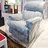 wokire Heavy Duty Plastic Recliner Cover Pets | Cat Dog Scratching Protector Clear Vinyl Waterproof Sofa/Couch Covers,Furniture Living Room Chairs for Storage and Moving 36" W - Armchair1 Pack