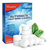 Vacplus Toilet Bowl Cleaner Tablets 12 PACK, Automatic Toilet Bowl Cleaners with Bleach, Durable Toilet Tank Cleaners with Sustained-Release Technology, Household Toilet Cleaners with Easy Operation